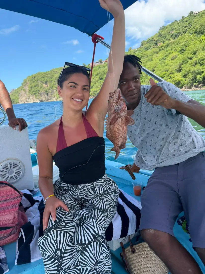 Guests enjoying their St. Lucia boat tour